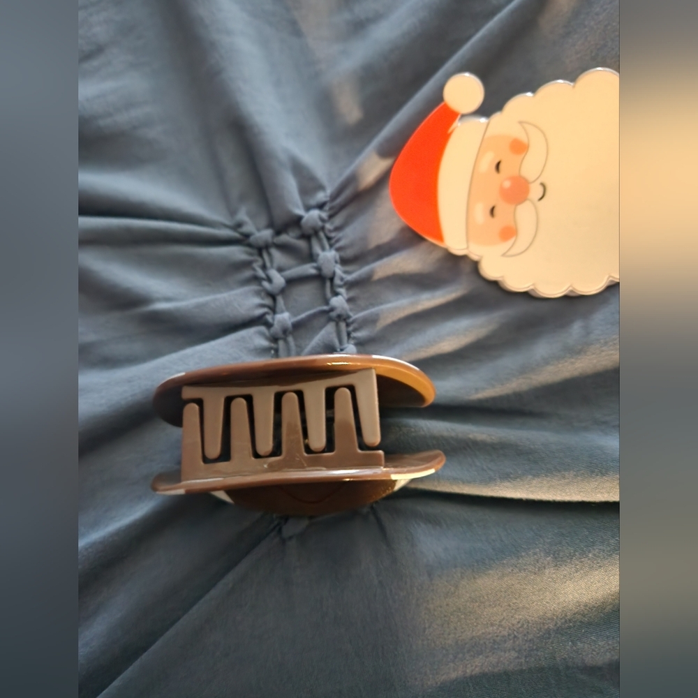 Set Of 2 Hair Clips-football And Santa